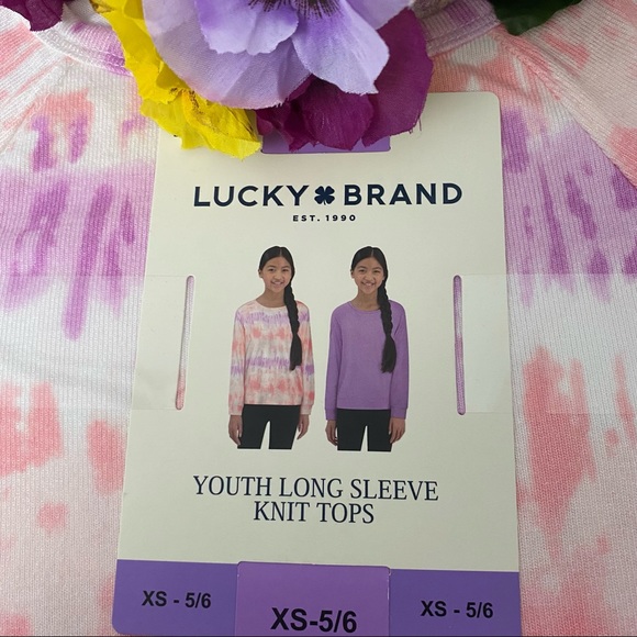 Lucky Brand Girls 2-Pack Long Sleeve Tee Knit Tops, NWT - Picture 3 of 4